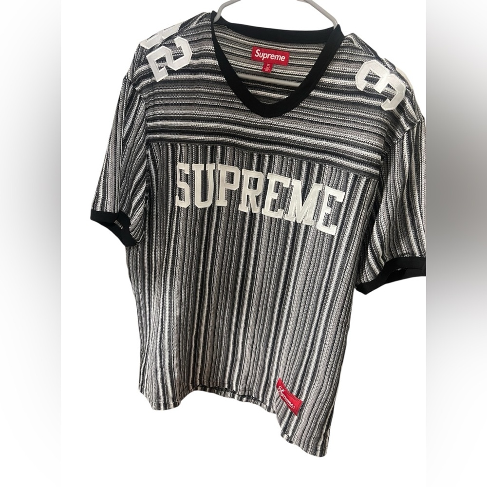 Supreme Black and White Striped Tee